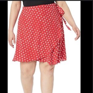 Madewell Plus Size Red Bandana Floral Wrap Skirt Size 22W